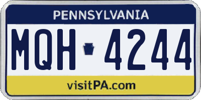 PA license plate MQH4244