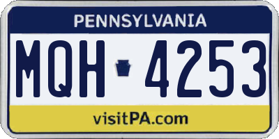 PA license plate MQH4253