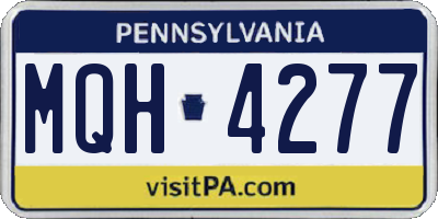 PA license plate MQH4277