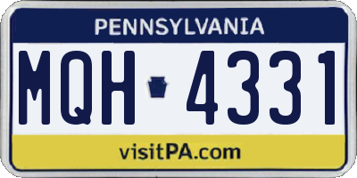 PA license plate MQH4331