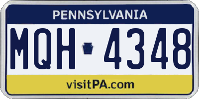 PA license plate MQH4348