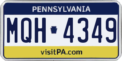 PA license plate MQH4349