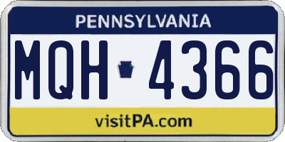 PA license plate MQH4366