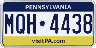 PA license plate MQH4438