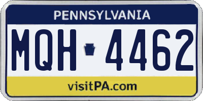 PA license plate MQH4462