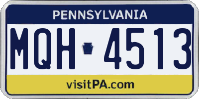 PA license plate MQH4513