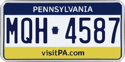 PA license plate MQH4587