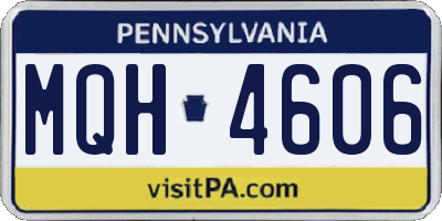 PA license plate MQH4606