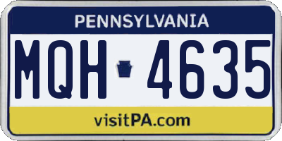 PA license plate MQH4635