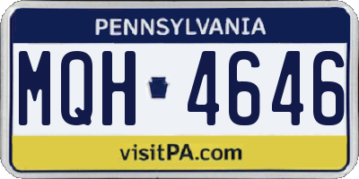 PA license plate MQH4646