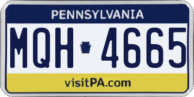 PA license plate MQH4665