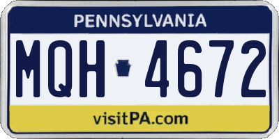 PA license plate MQH4672