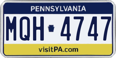 PA license plate MQH4747