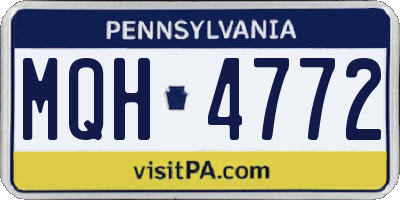 PA license plate MQH4772