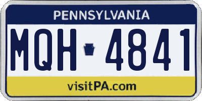PA license plate MQH4841