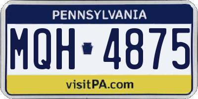 PA license plate MQH4875