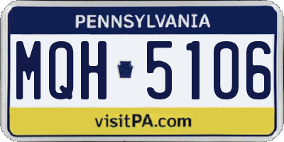 PA license plate MQH5106