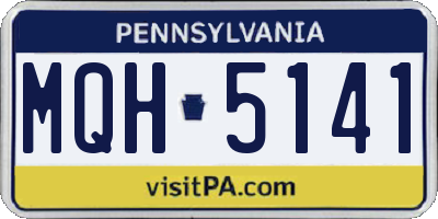 PA license plate MQH5141