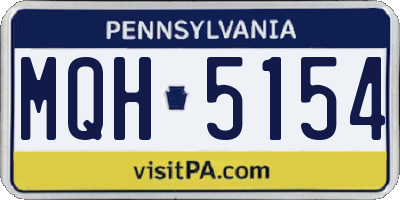 PA license plate MQH5154
