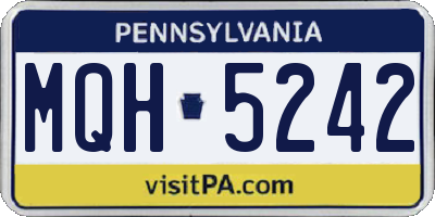 PA license plate MQH5242