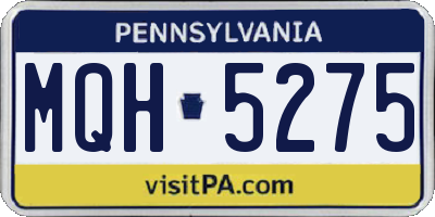 PA license plate MQH5275