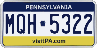 PA license plate MQH5322