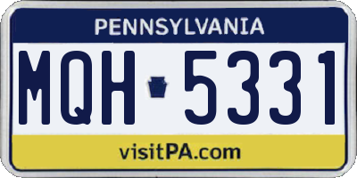 PA license plate MQH5331