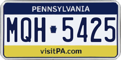 PA license plate MQH5425