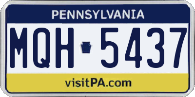 PA license plate MQH5437