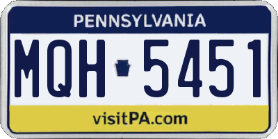 PA license plate MQH5451