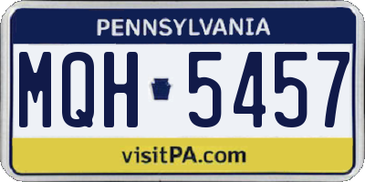 PA license plate MQH5457