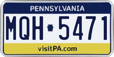 PA license plate MQH5471