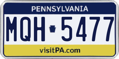 PA license plate MQH5477