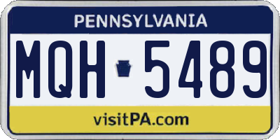 PA license plate MQH5489