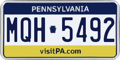 PA license plate MQH5492