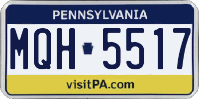 PA license plate MQH5517