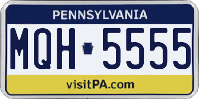PA license plate MQH5555