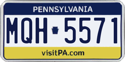 PA license plate MQH5571