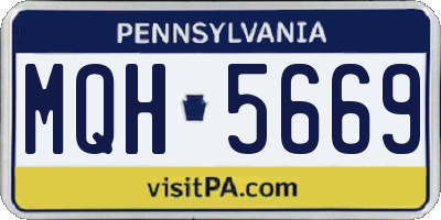 PA license plate MQH5669