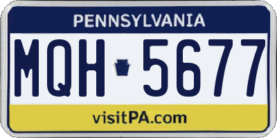PA license plate MQH5677