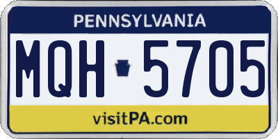 PA license plate MQH5705