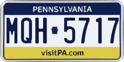 PA license plate MQH5717