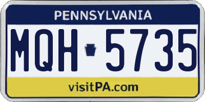 PA license plate MQH5735