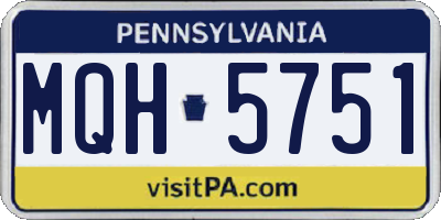 PA license plate MQH5751