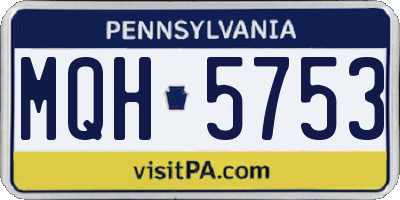 PA license plate MQH5753