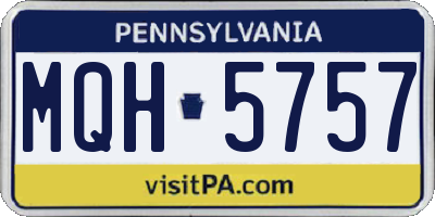 PA license plate MQH5757