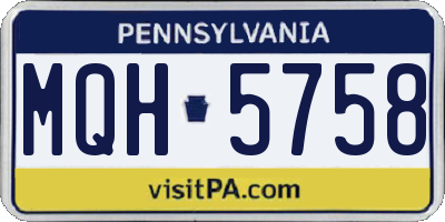 PA license plate MQH5758