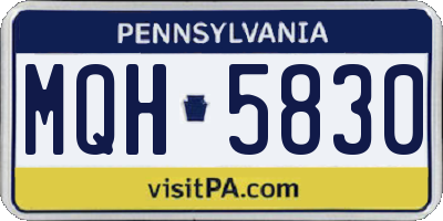 PA license plate MQH5830