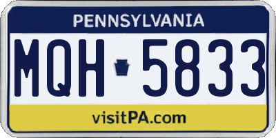 PA license plate MQH5833