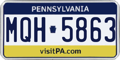 PA license plate MQH5863
